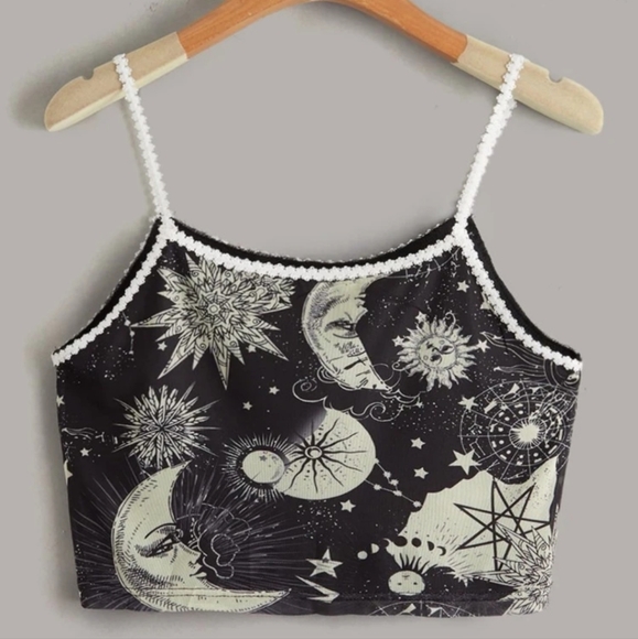 Sun & Moon Graphic Crop Cami NWT - Picture 2 of 4